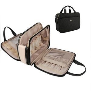 TRAVEL WATER-RESISTANT MAKEUP ORGANIZER BAG LARGE cosmetic bag organizer black